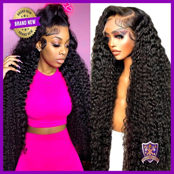 26 Inch Deep Wave Lace Front Wig Human Hair 200% Density Pre Plucked main image 6